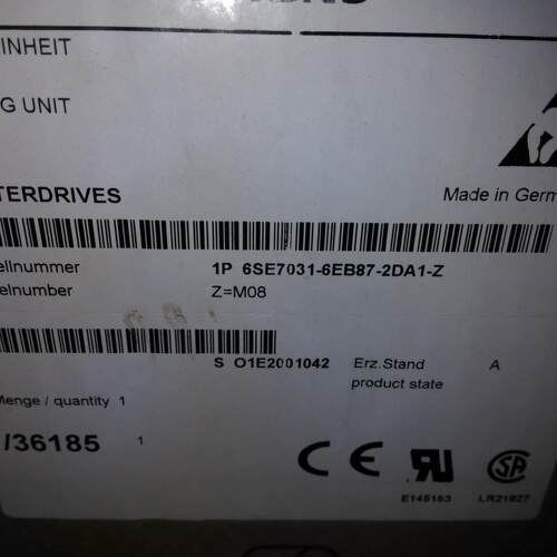 全新原装正品西门子伺服数控6SE7031-6EB87-2DA1-Z=M08