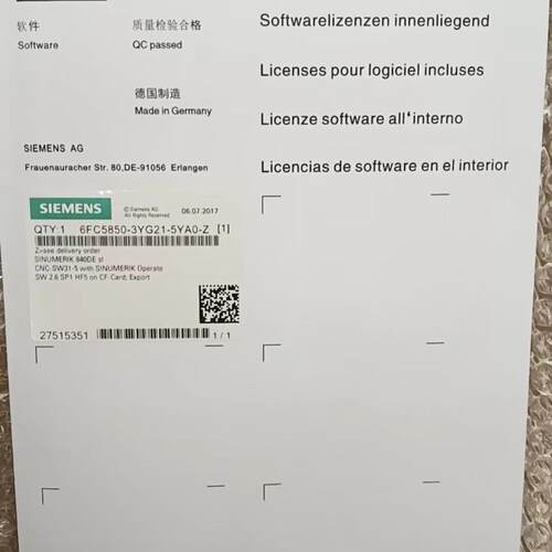 全新原装现货西门子内存卡6FC5850-1XG23-0YA0