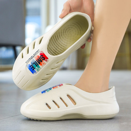 椰子拖鞋男士夏季新款防滑厚底增高耐磨户外青少年沙滩运动包头拖