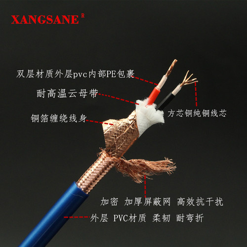 Xangsane-象神SP-8001AG发烧HI-FI信号occ音频线升级线方芯铜线