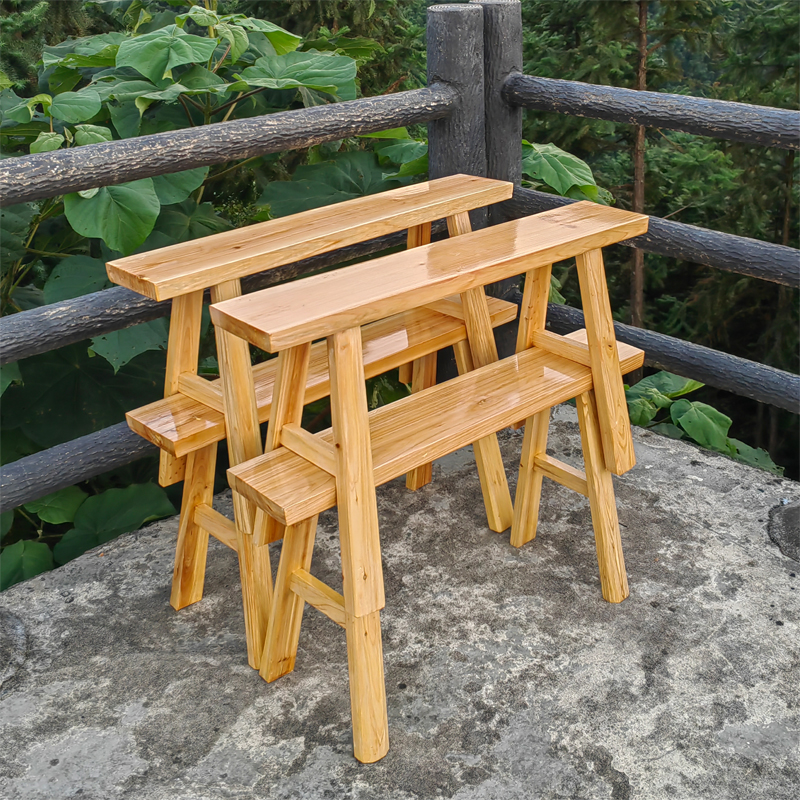 家用原木清漆长板凳木头凳子舞蹈凳练功凳饭店红横头长条凳子实木