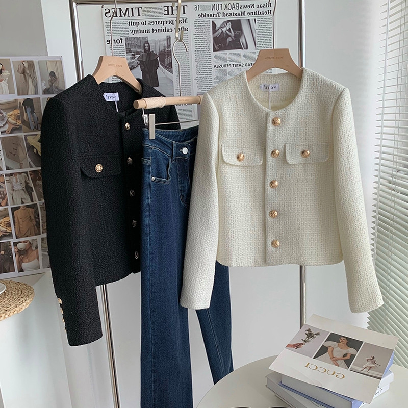 셀프 유지력과 엄선된 커스터마이징으로 추천 작은 골드 단추와 우아한 레이디 톱으로 가을 겨울 여성용 하이엔드 스몰 프래그런스 재킷