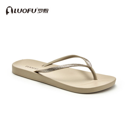 luofu罗敷人字拖鞋女夏季外穿室内夹脚平底防滑洗澡沙滩情侣夹板