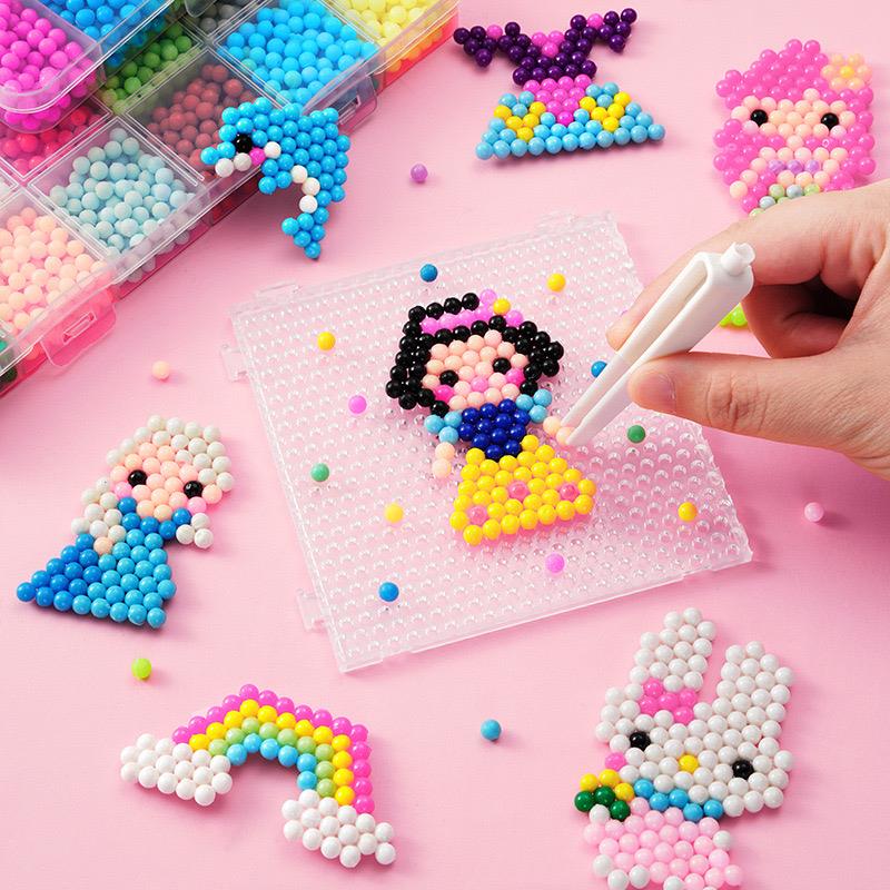 【抢！孩子喜欢】神奇水雾魔法珠魔豆水粘珠儿童手工diy拼插玩具
