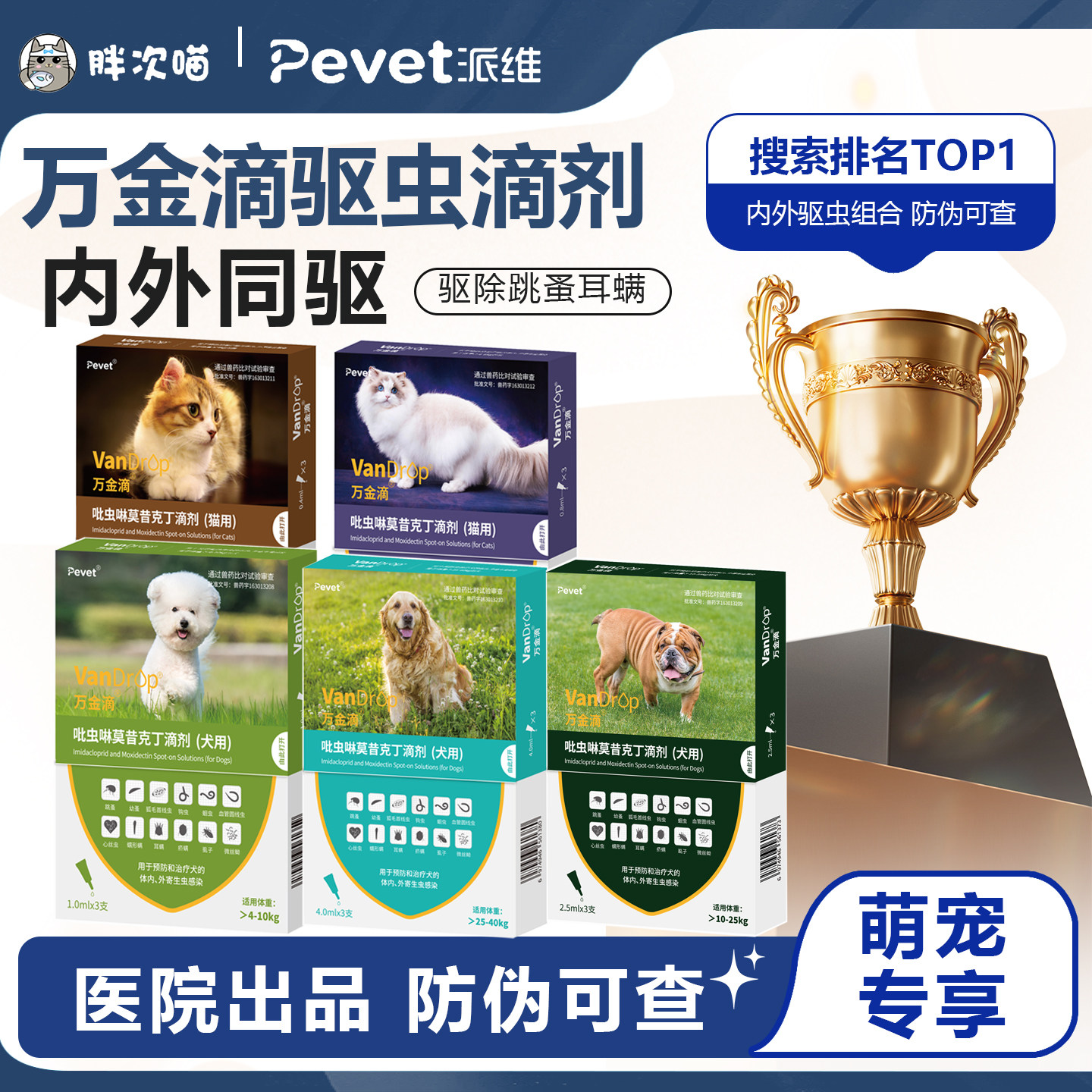 派维万金滴猫狗体内外驱虫图片