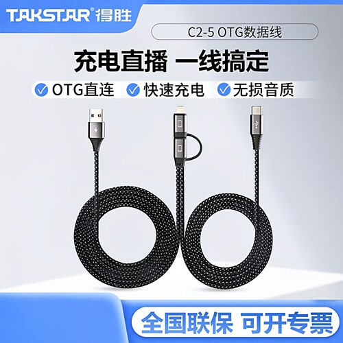 得胜Takstar麦克风K歌专用转接线