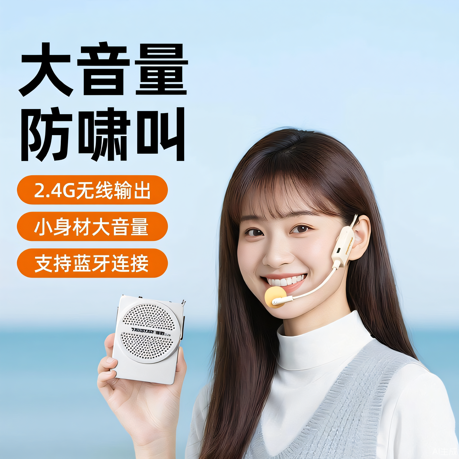 得胜E126小蜜蜂无线扩音器教师用讲课教学上课专用播放器扬声器