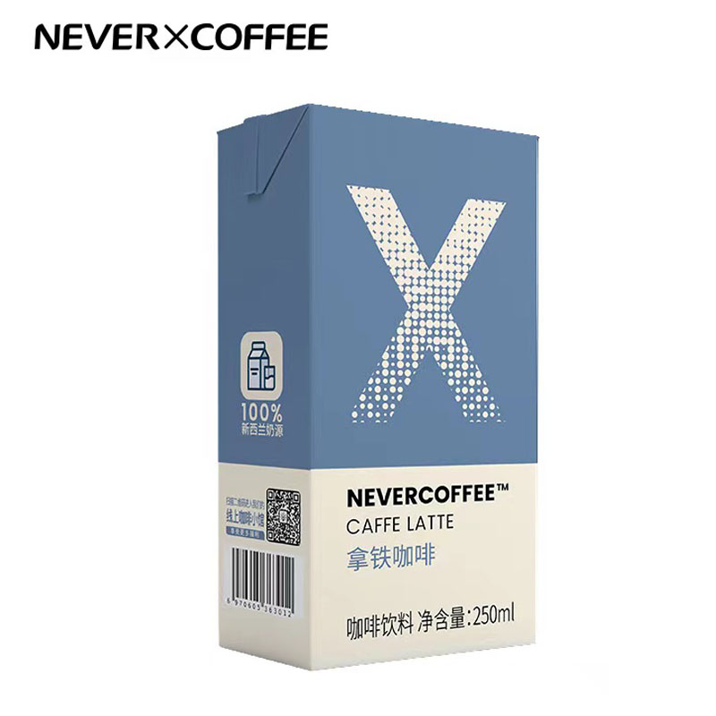 【直播推荐】nevercoffee即饮咖啡饮料品拿铁低糖咖啡250mL*6盒