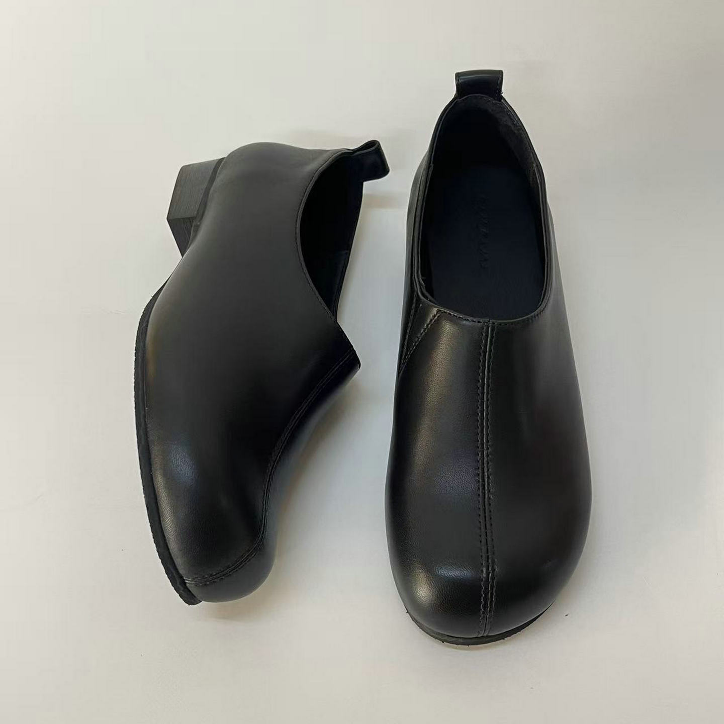 ESKEIN法式气质羊皮深口妈妈鞋