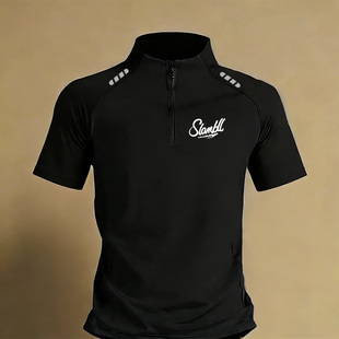 SLAMBLL半拉链运动速干短袖T恤男排汗篮球训练热身投篮服健身衣