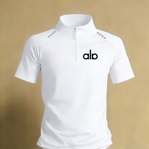 户外运动速干短袖T恤男士夏季薄款排汗田径健身半拉链骑行上衣