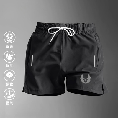 俄勒冈运动跑步短裤男夏速干冰丝宽松薄款健身田径马拉松训练裤