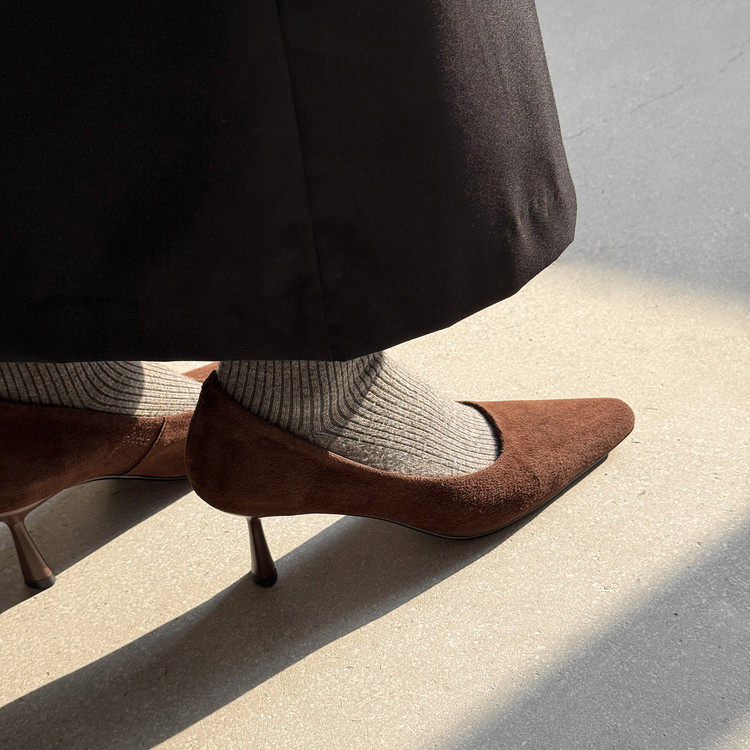 真皮高跟鞋2026芭蕾鞋细跟方头休闲单鞋舒适百搭磨砂里外全皮单鞋,女鞋,棉鞋,淘宝优惠券,粉丝福利购,淘宝优惠卷