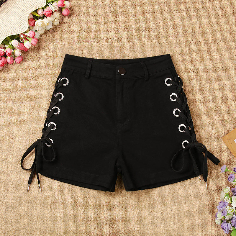 夏季女装新款韩版潮流百搭侧面绑带修身显瘦高腰阔腿牛仔短裤热裤|msdalam kategori Butik wanita / wanita, seluar jeans - dari Buy2taobao.com untuk memberikan perkhidmatan ejen Taobao profesional membeli