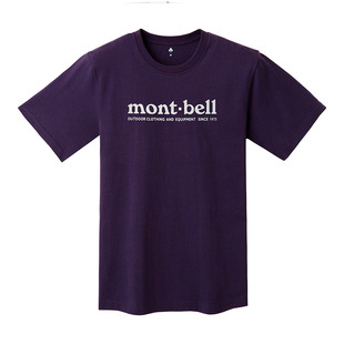 mont·bell 男女同款透气梨皮纯棉圆领短袖T恤户外运动2104814