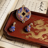 小葫芦耳饰一套 新中式 国风铜钱吊坠 气质国风百搭