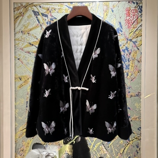 2026贺岁款｜国风 蝴蝶绣花丝绒 时尚女装 中国风棉服 上衣外套
