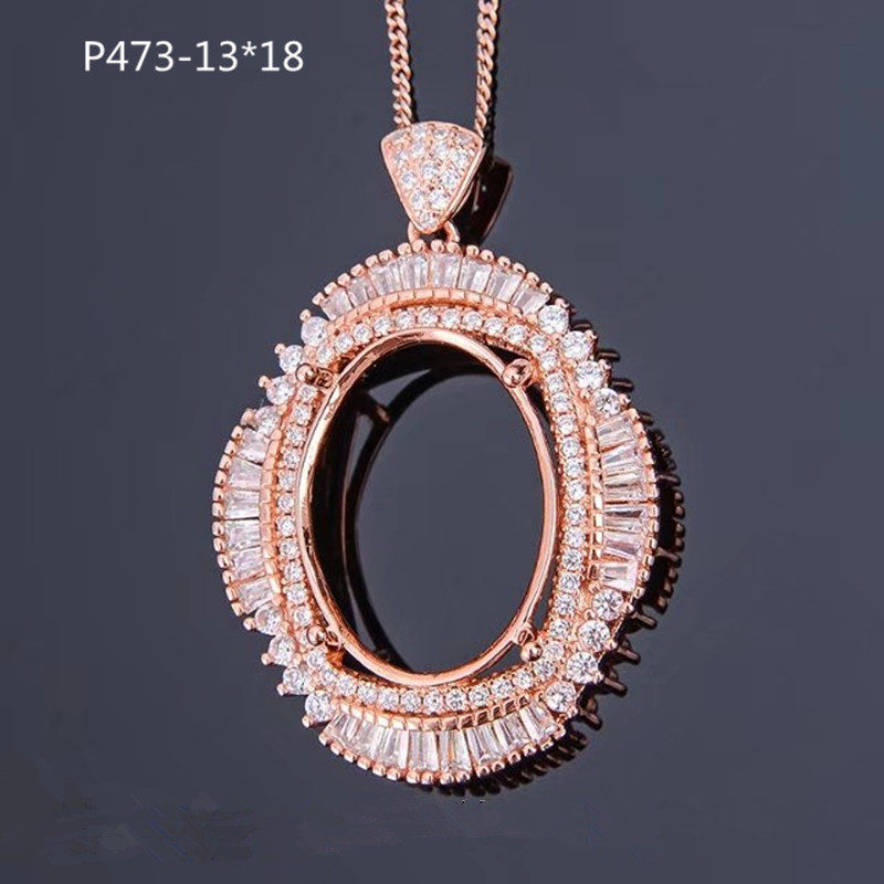 diy925银未镶嵌加工吊坠空托