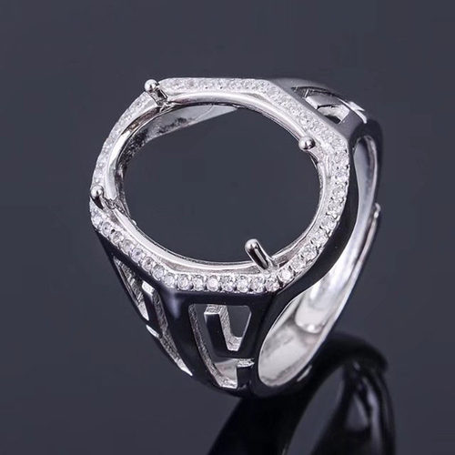 diy男款椭圆未镶嵌加工戒指空托