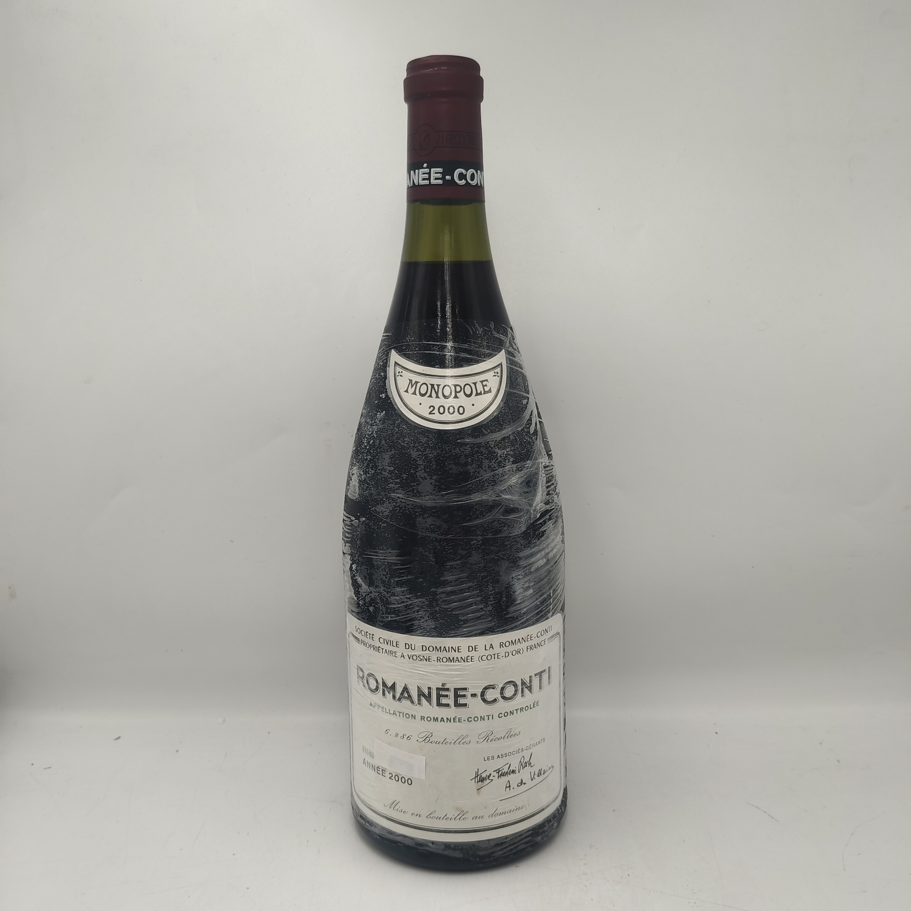 2000年法国罗曼尼康帝红酒1.5L装Romanee-Conti特级园黑皮诺红酒