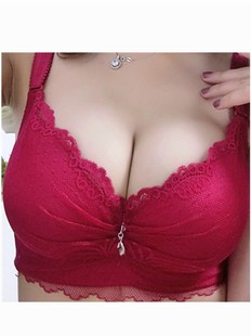 小胸加厚超厚文胸9cm聚拢平胸内衣特厚无钢圈性感显胸大蕾丝胸罩