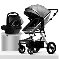 Xe đẩy em bé phong cảnh cao cấp 739A có thể ngồi bốn bánh giảm xóc gấp hai chiều bb bé xe đẩy em bé - Xe đẩy / Đi bộ xe đẩy trẻ con