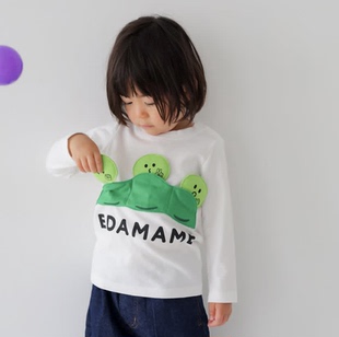 原D！智育服cheekroom纯棉 可爱长袖T恤男女童装