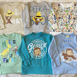 赔本清仓!原D!100%纯棉毛圈卫衣 小猴子图案 男女童装