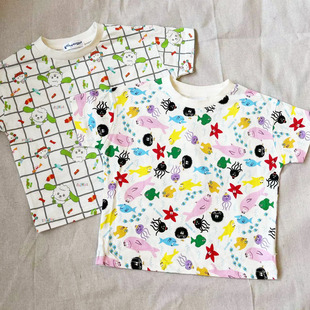 100码 福利价 卡通图案90 T恤儿童夏装 原D 纯棉男女宝宝短袖