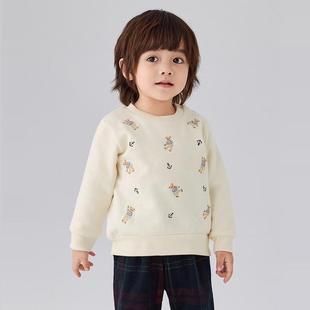 纯棉毛圈卫衣 贝 刺绣图案 柔软舒适 原D 男女童装 康