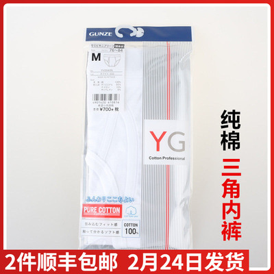 日本进口郡是GUNZE-YG系列男款中腰三角内裤100%棉纯棉YV0040