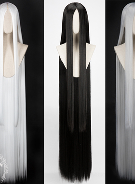 曼柒殿阁万用长直发150cm黑色白色银白色古装长直发高温丝cos假发