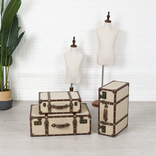 Ретро портативный вместительный и большой ящик для хранения, портативная коробка, старомодный чемодан, делается под заказ