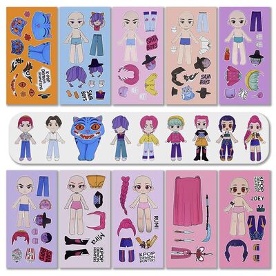 10/20/30 Sheets KPop Demon Hunters Stickers DIY Dress Up Puz