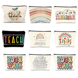 Teacher's Day Makeup Travel Bag Zipper Wash Bag Lipstick Sto