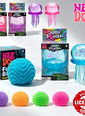 NeeDoh Fuzz  Fidget Toys Set Wonder Waves Fuzz Ball & Jellyf