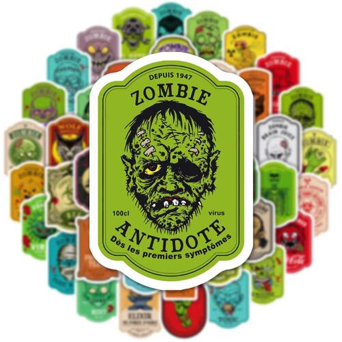 50/100Pcs Retro Horror Gothic Witch Sticker Vintage Hallowee