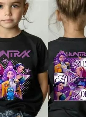 Kpop Demon Hunters Print Graphic Tshirt Summer Kids Clothes