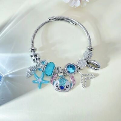1pc Kawaii Stitch Cartoon Rhinestone Necklace And Bracelet S