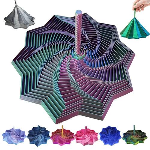 PLA Expanded Sensory Fidget Star 3D Printed Whirling Spiral