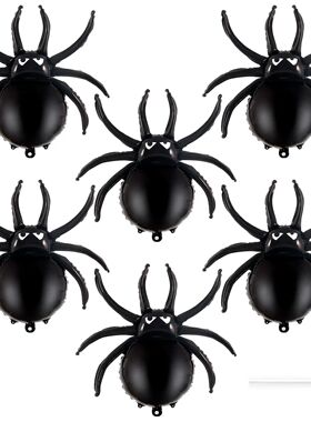 6 PCS 32 Inch Black Spider Aluminum Foil Mylar Balloons Hall