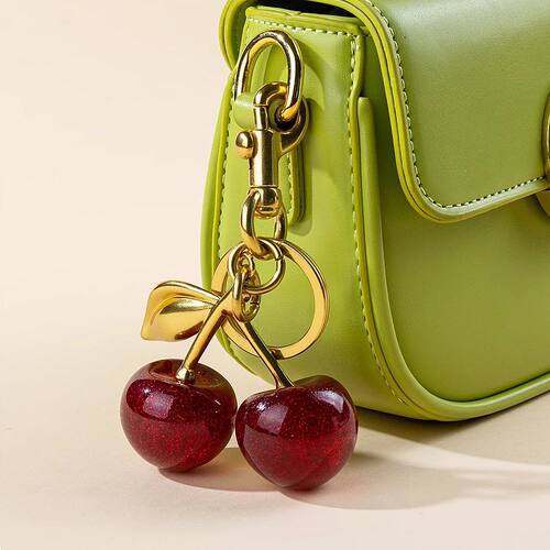 ndy Red Cherry Pendant Keychain for Women Cute Bag Decoratio