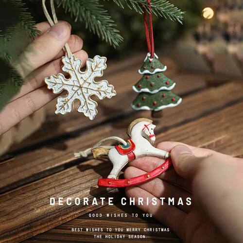 Xmas Tree Decoration Christmas Resin Pendant House DIY Kids