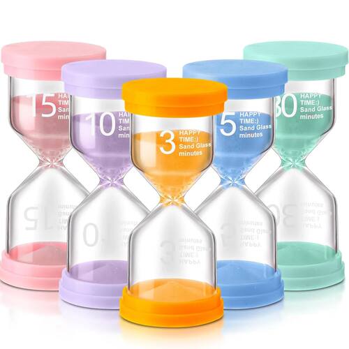 1PCS 3/5/10/15/30 Minutes Colorful Hourglass Sandglass Child