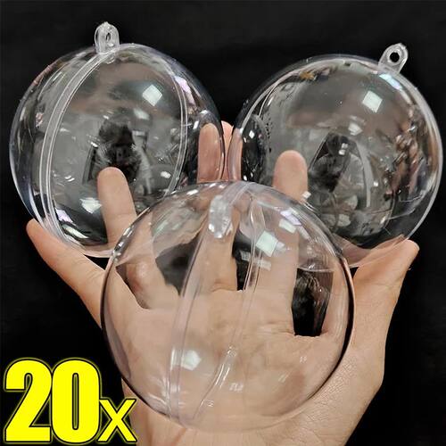 1/20PCS Transparent Fillable Christmas Balls DIY Xmas e Hang