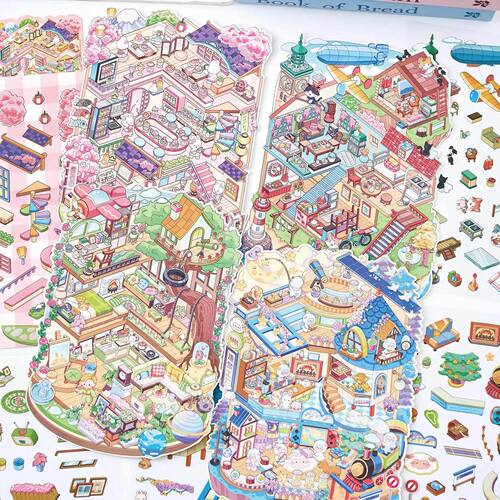 Kawaii Dreaming Elves 3D Fantasy Life   Landscape Sticker DI