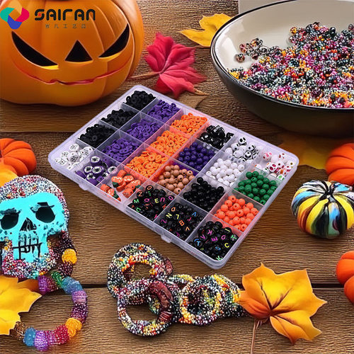 Halloween Soft Pottery Beaded Material Bag Skull Ghost Diy A