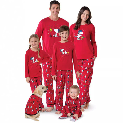 Family Christmas Parent-child Suit Pajamas Cartoon Printed L