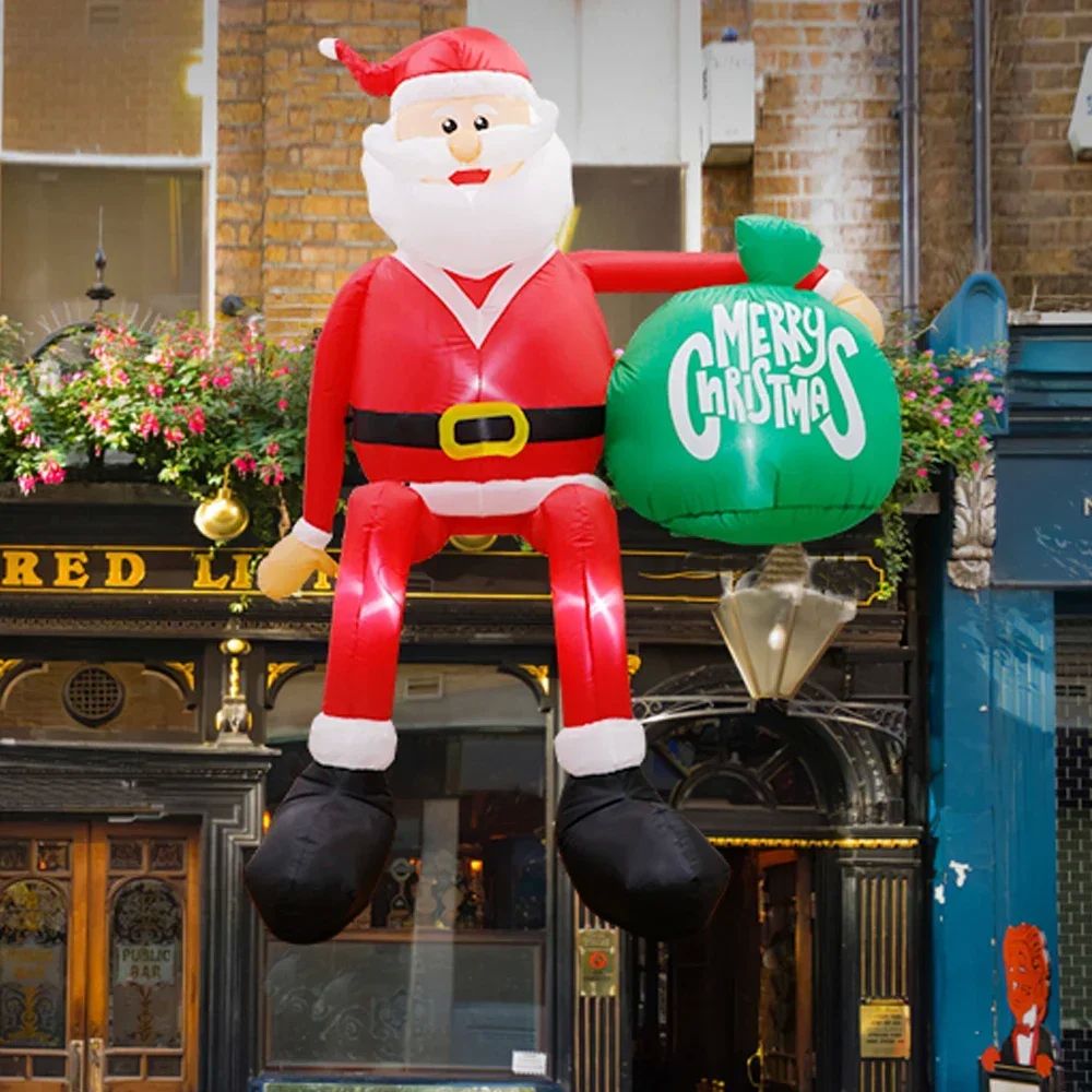 8FT Climbing Santa Christmas Inflatable Christmas Yard Decor