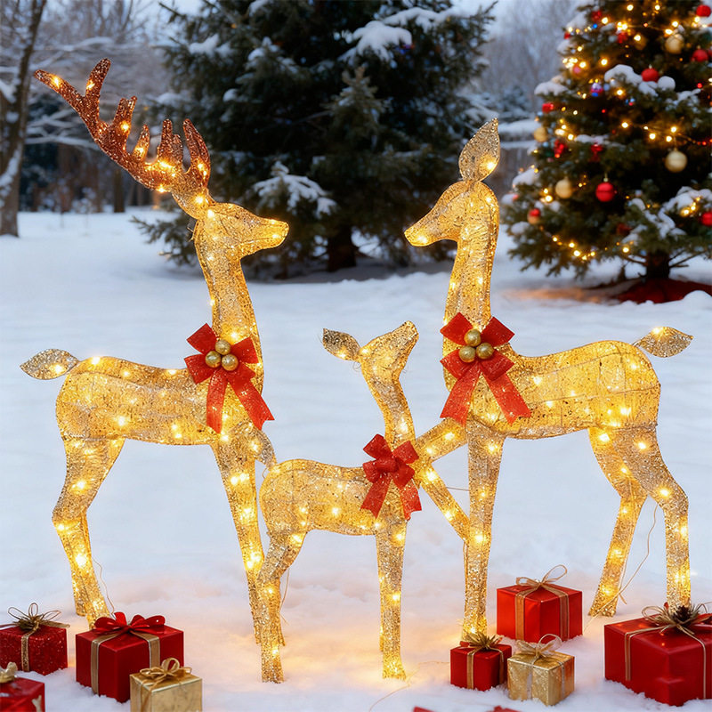 Christmas Deer Iron Jewelry Led Luminous Elk Ornaments Holid
